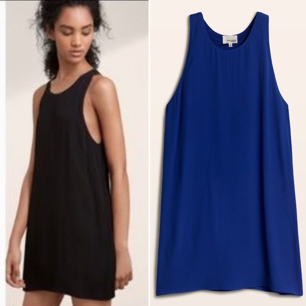 Aritzia Wilfred Free Sleeveless Sheath Mini Dress Blue